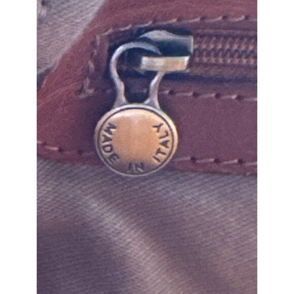 Vtg Vera Pelle Italian Leather Backpack Brown Cognac Made in Italy Bag Luxury - Picture 7 of 11